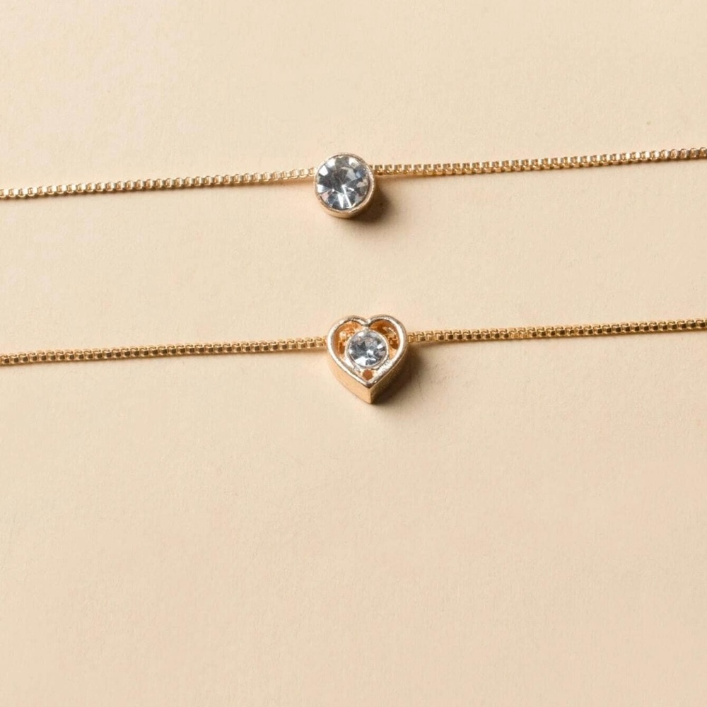 Chic Nation Gold and Silver Heart Pendant Necklace